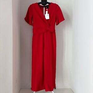 Anthropologie Vibrant Red Jumpsuit